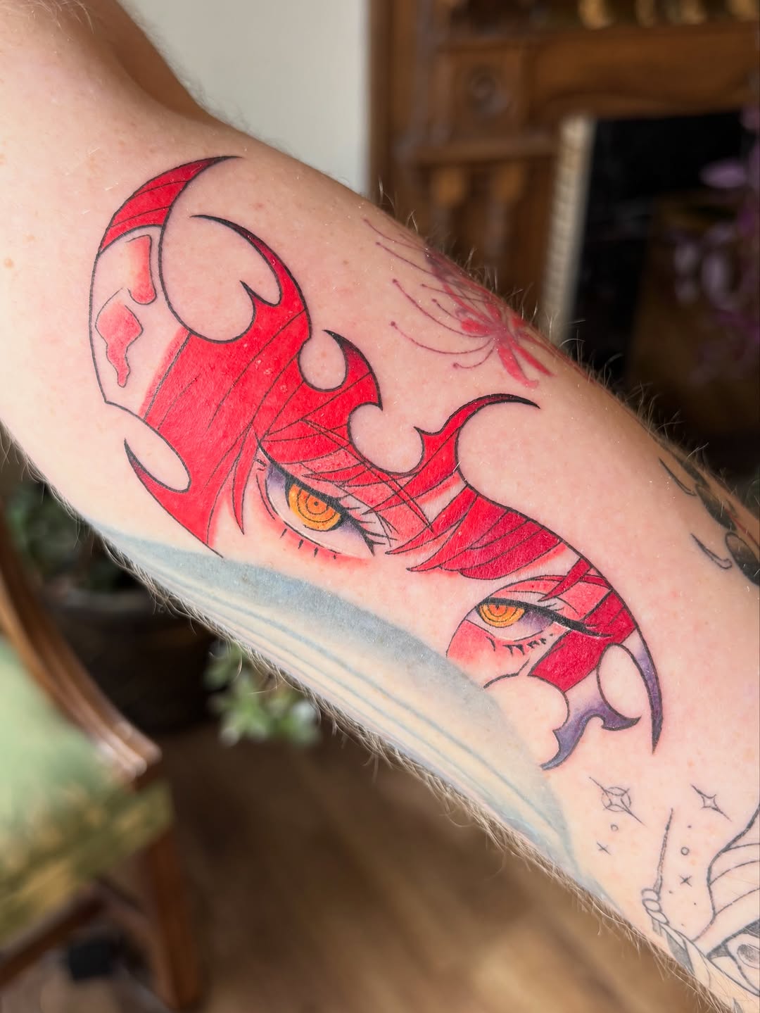 Tattoo by @whitneyrose.ink — anime, fine_line