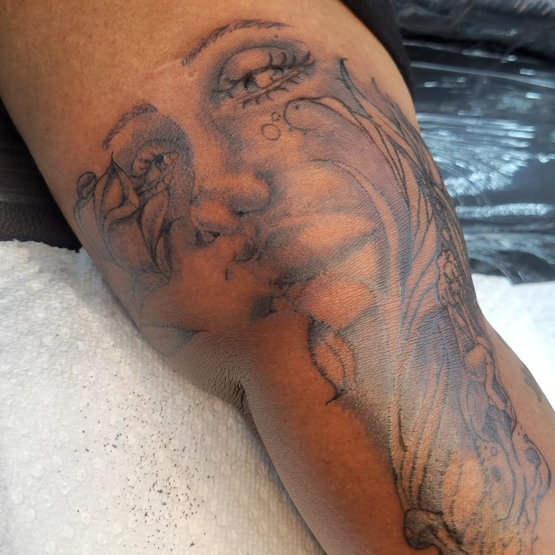 Tattoo by @ink_princesaa — realism, black_and_grey