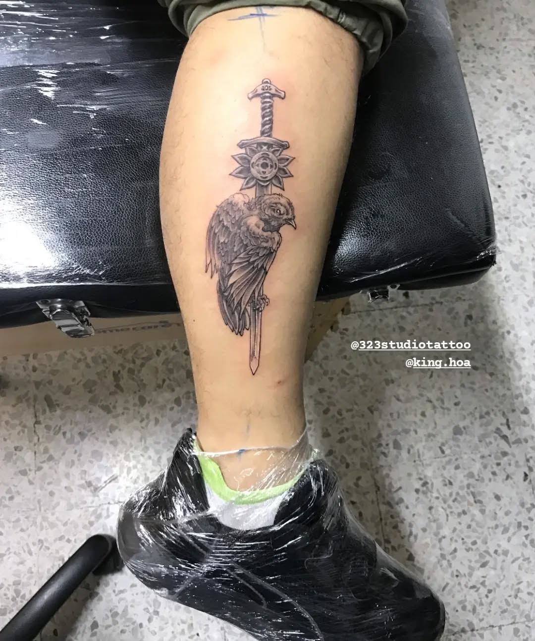 Tattoo by @323studiotattoo — black_and_grey