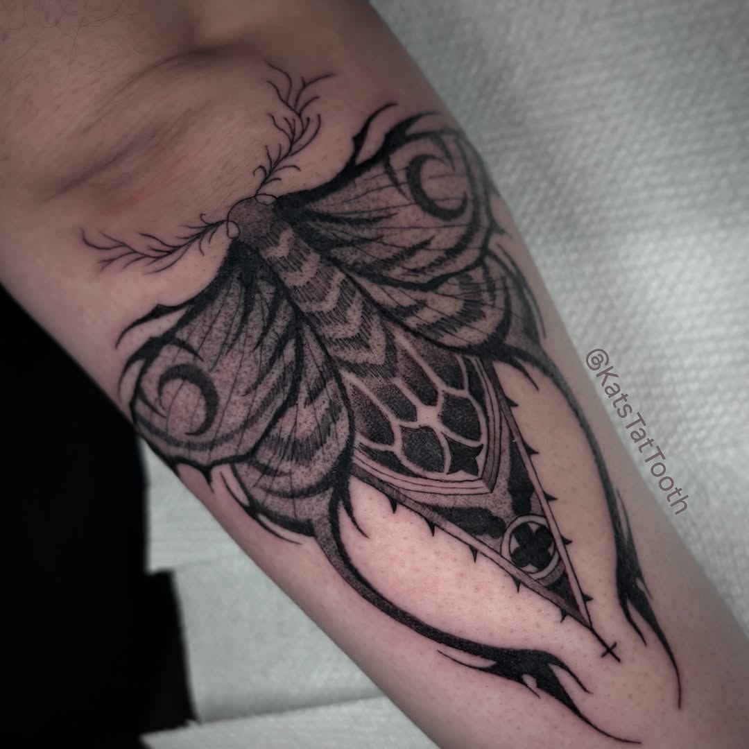 Tattoo by @katstattooth β blackwork, dotwork