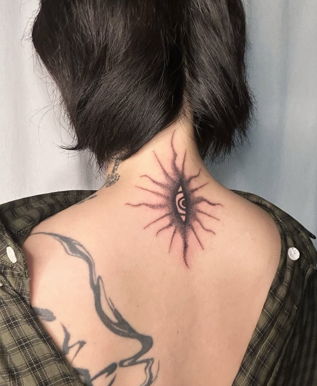Tattoo by @mujun.tat — dotwork, black_and_grey