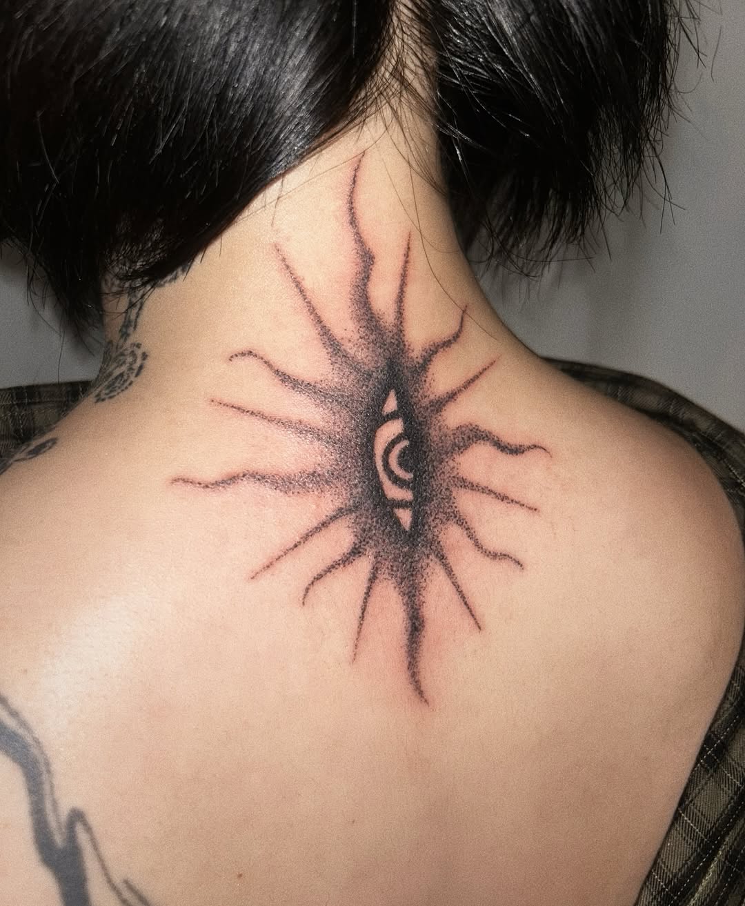 Tattoo by @mujun.tat — dotwork, black_and_grey