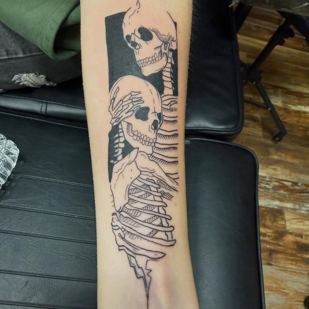 Tattoo by @keely_savage — blackwork, illustrative