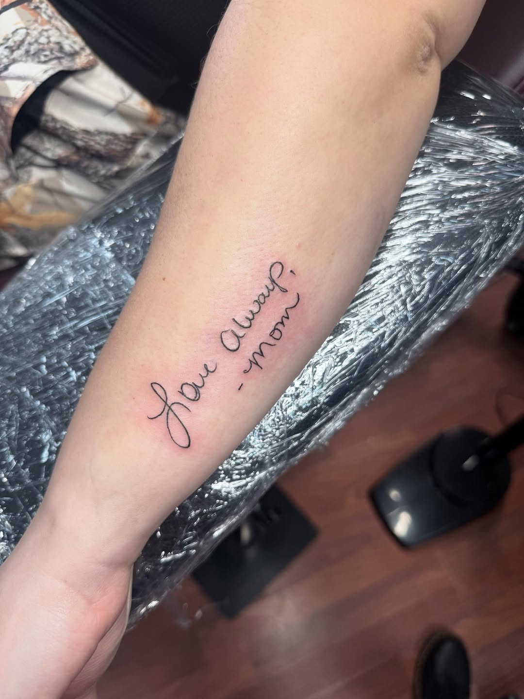 Tattoo by @mcurac.ink — lettering_script, fine_line