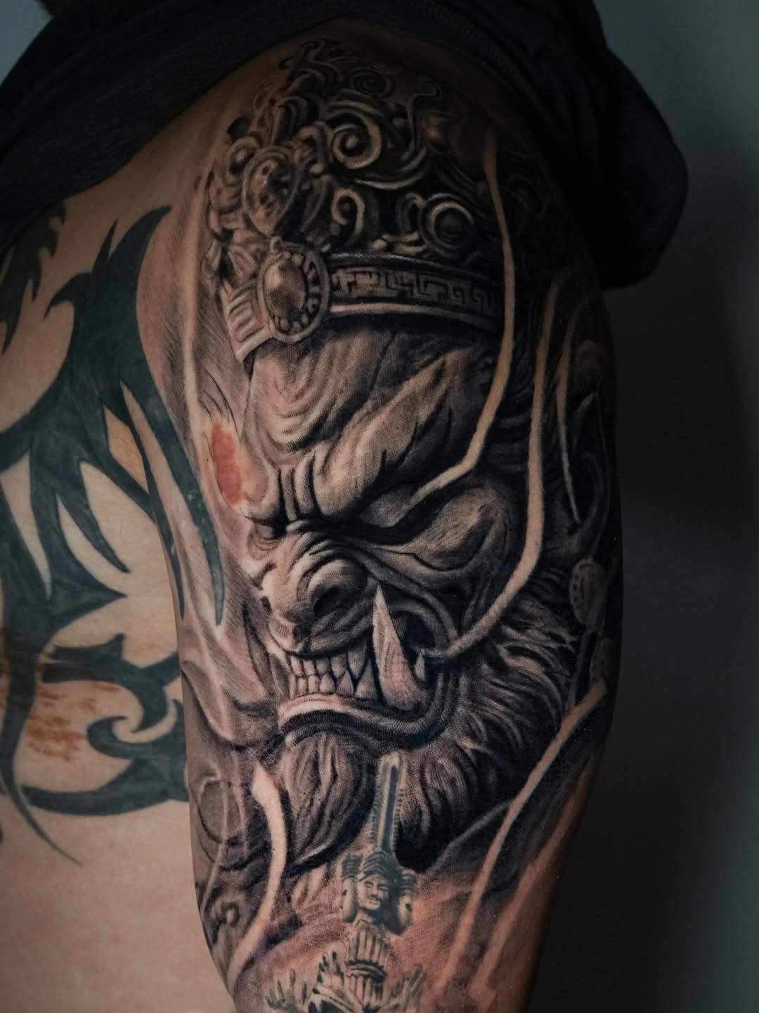 Tattoo by @nik__ink โ realism, black_and_grey
