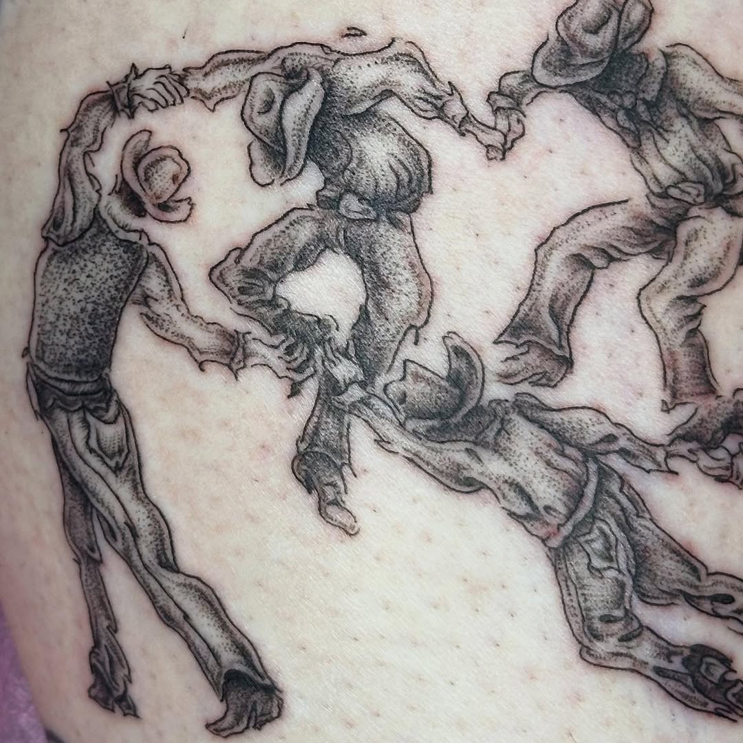 Tattoo by @madonna_the_slut — illustrative, dotwork