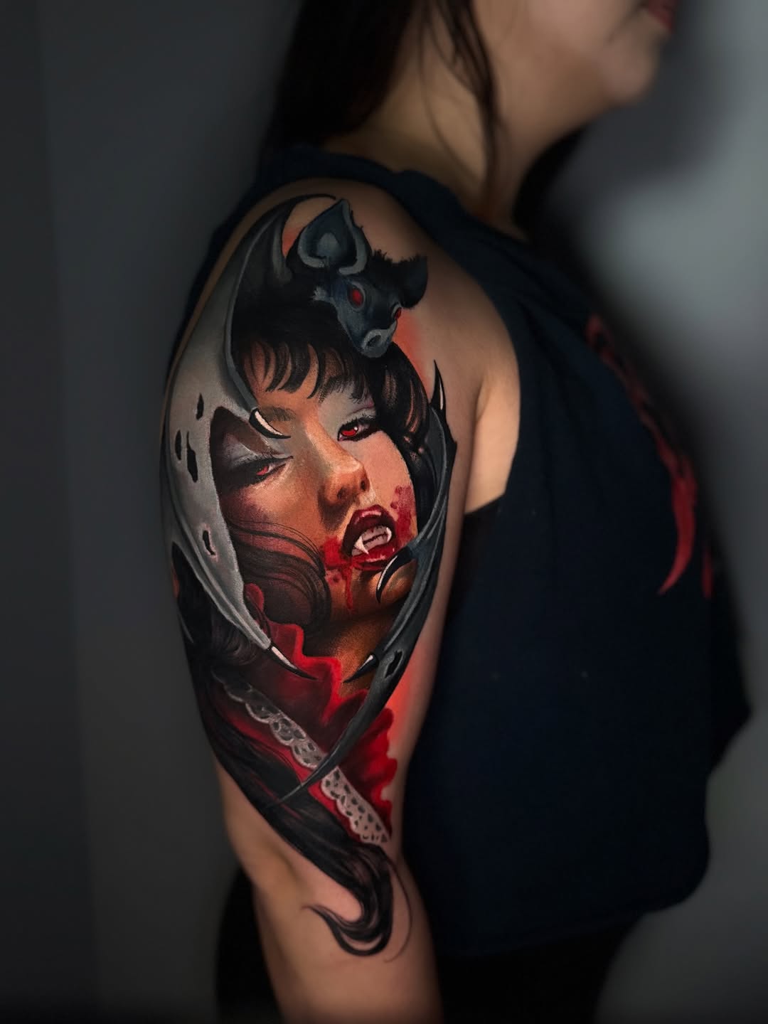 Tattoo by @ladysharktattoos — realism, dark_realism