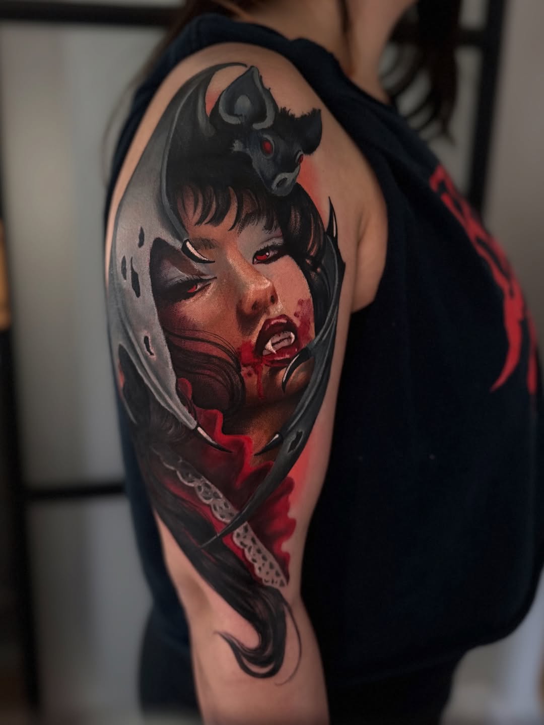 Tattoo by @ladysharktattoos — realism, dark_realism