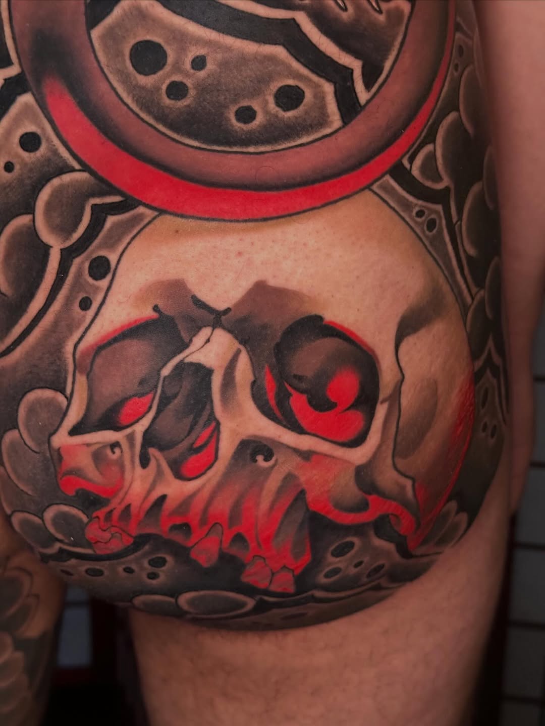 Tattoo by @ajoynerart — black_and_grey, neo_traditional