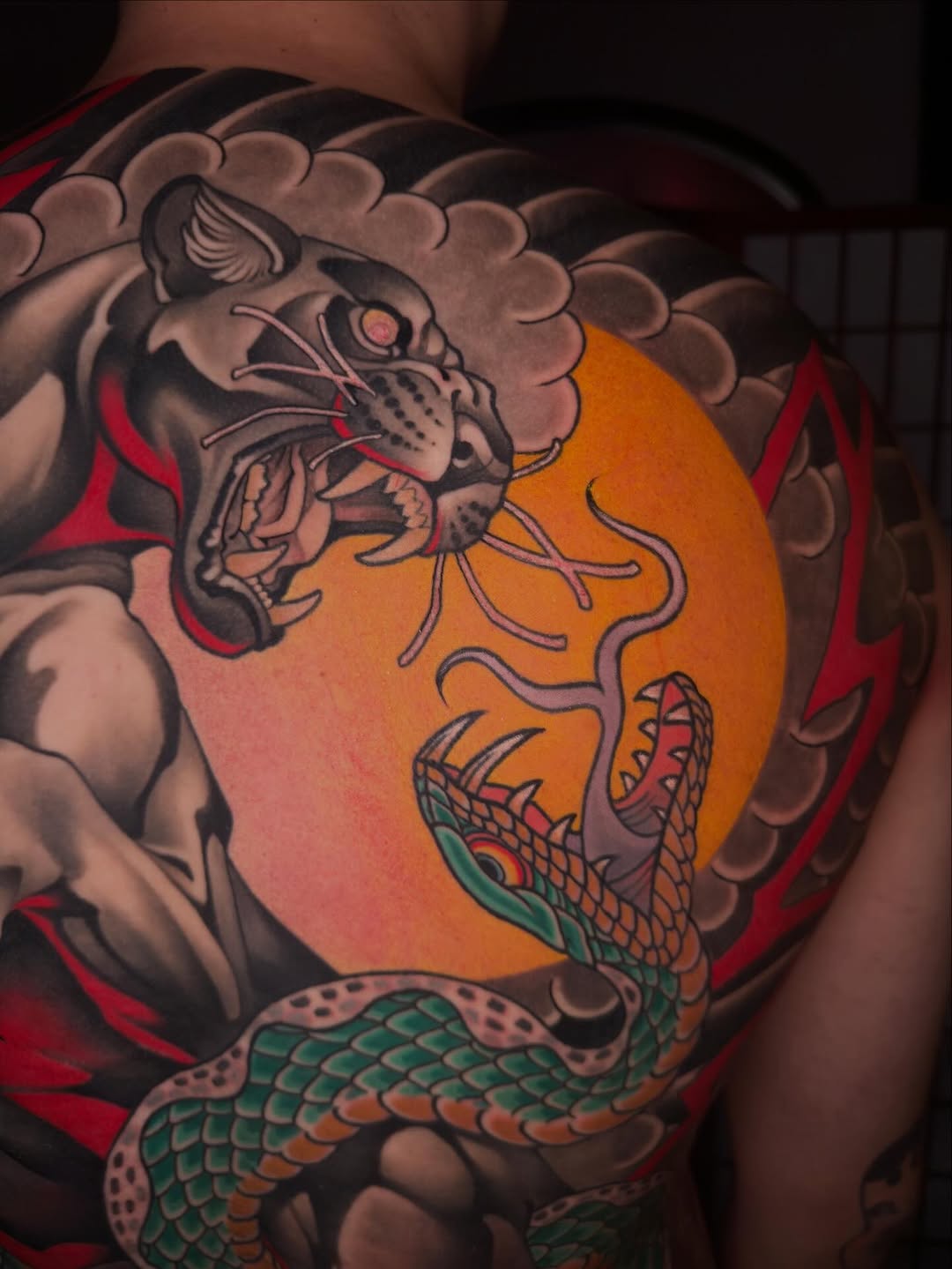 Tattoo by @ajoynerart — japanese_irezumi, black_and_grey