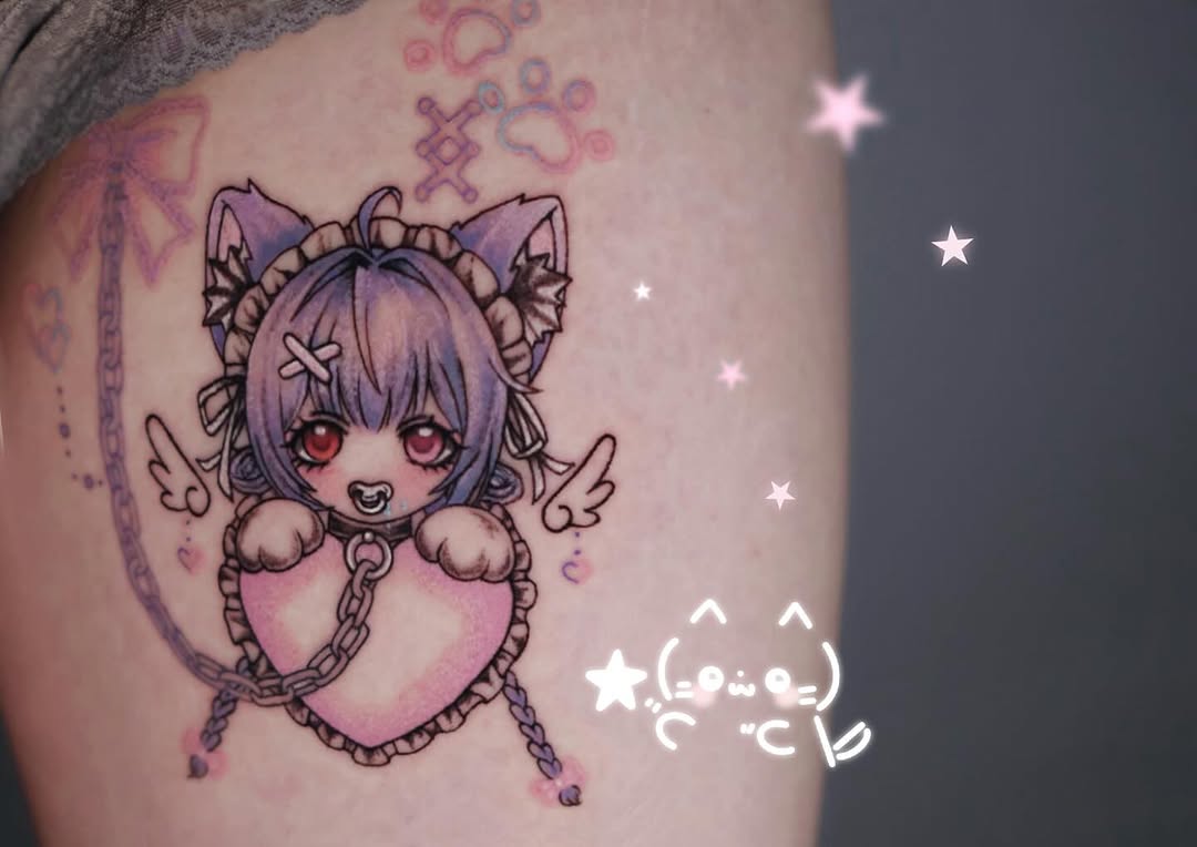 Tattoo by @kill.sweetie — anime, new_school