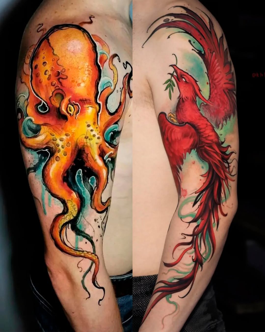 Tattoo by @khludnev_tattoo — watercolor, realism