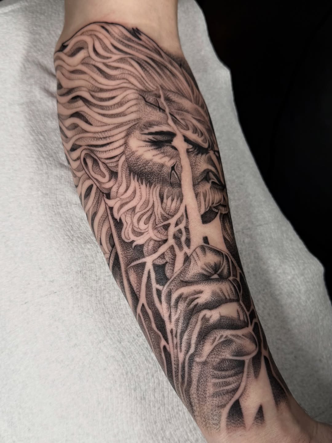 Tattoo by @milesromerotattoos — realism, dotwork