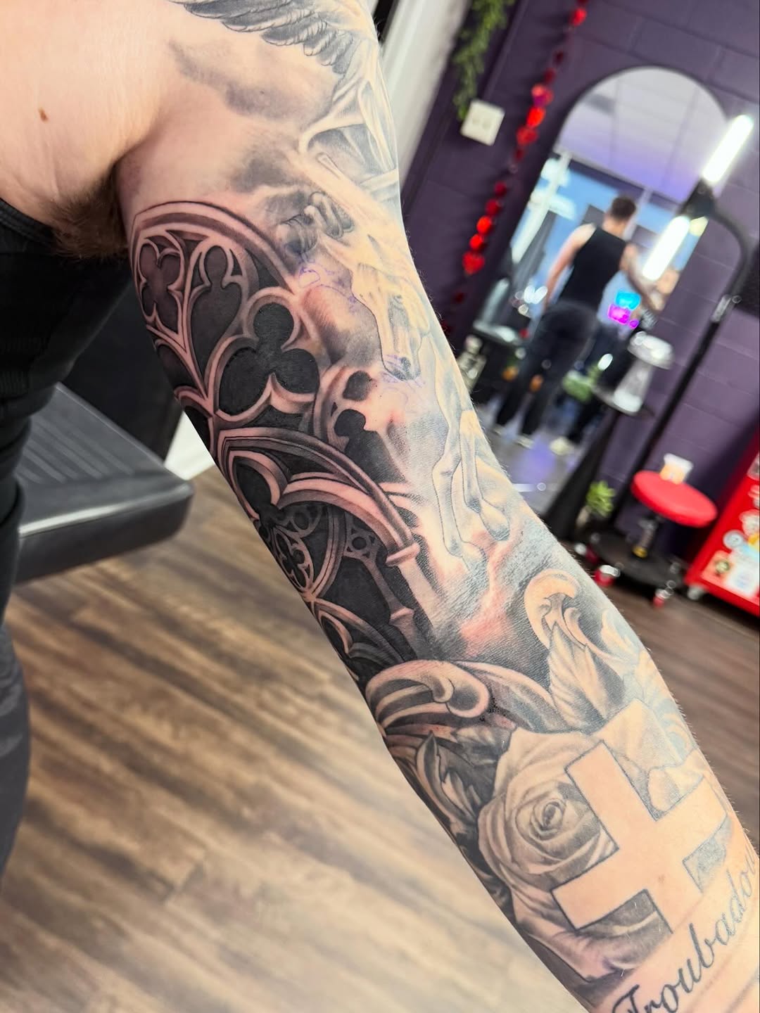 Tattoo by @candybrainink — black_and_grey, realism