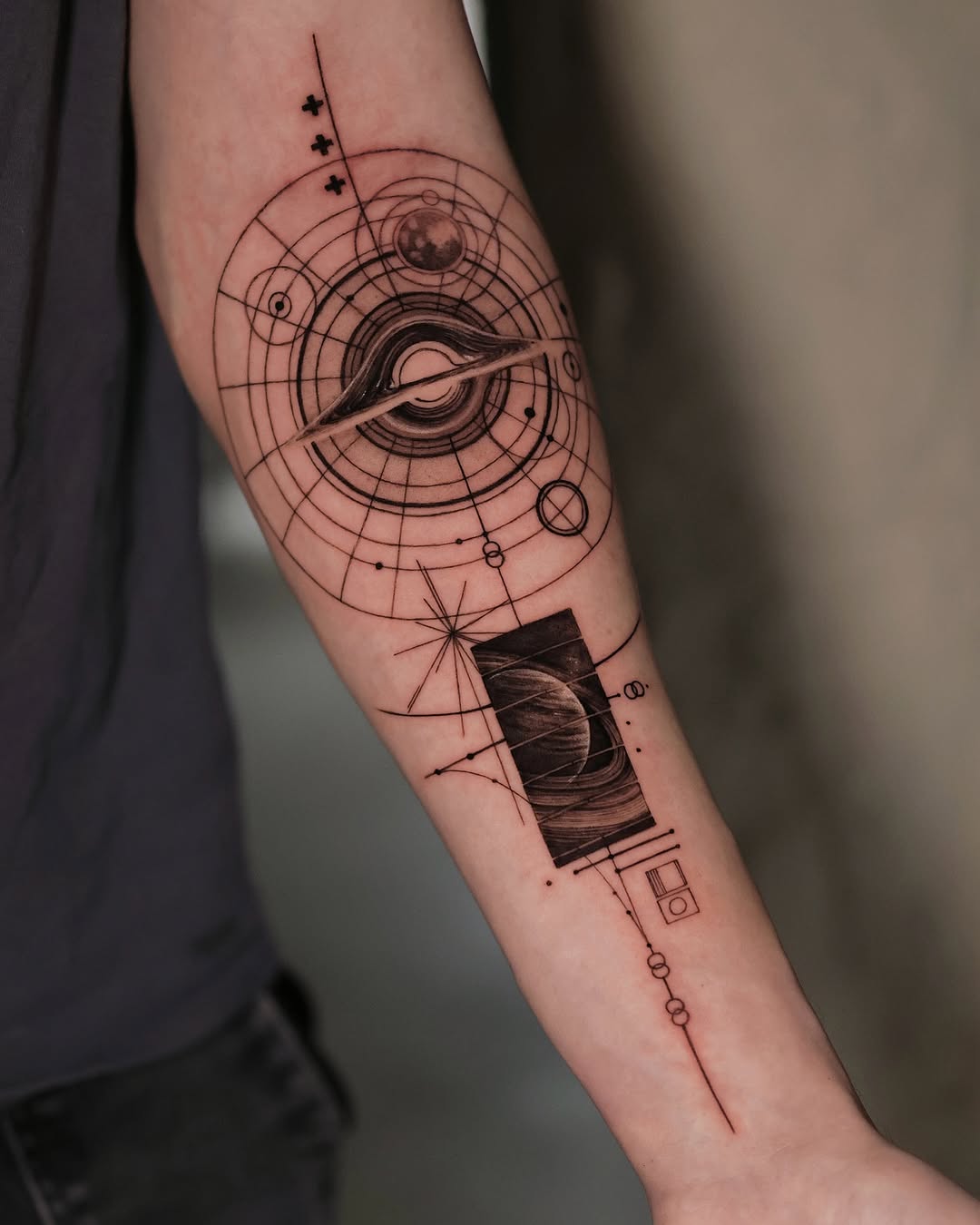 Tattoo by @gayitattoo — geometric, black_and_grey