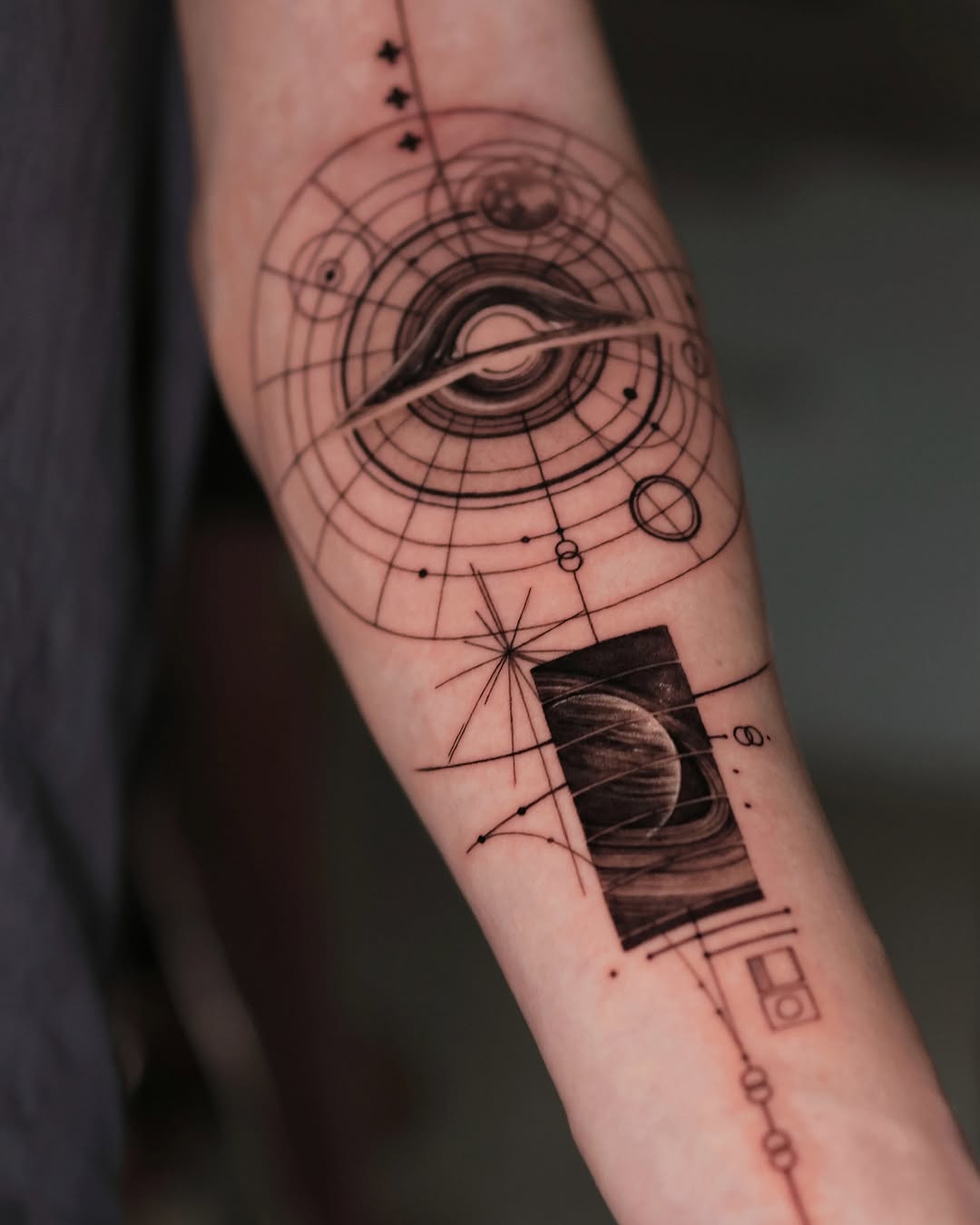 Tattoo by @gayitattoo — geometric, black_and_grey