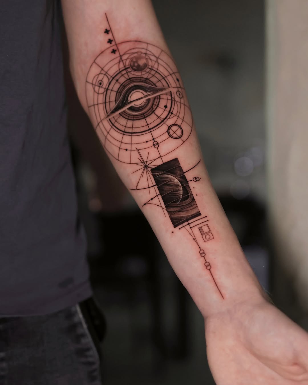 Tattoo by @gayitattoo — geometric, black_and_grey