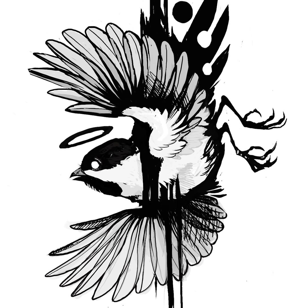 Tattoo by @blackmeddle — illustrative, black_and_grey