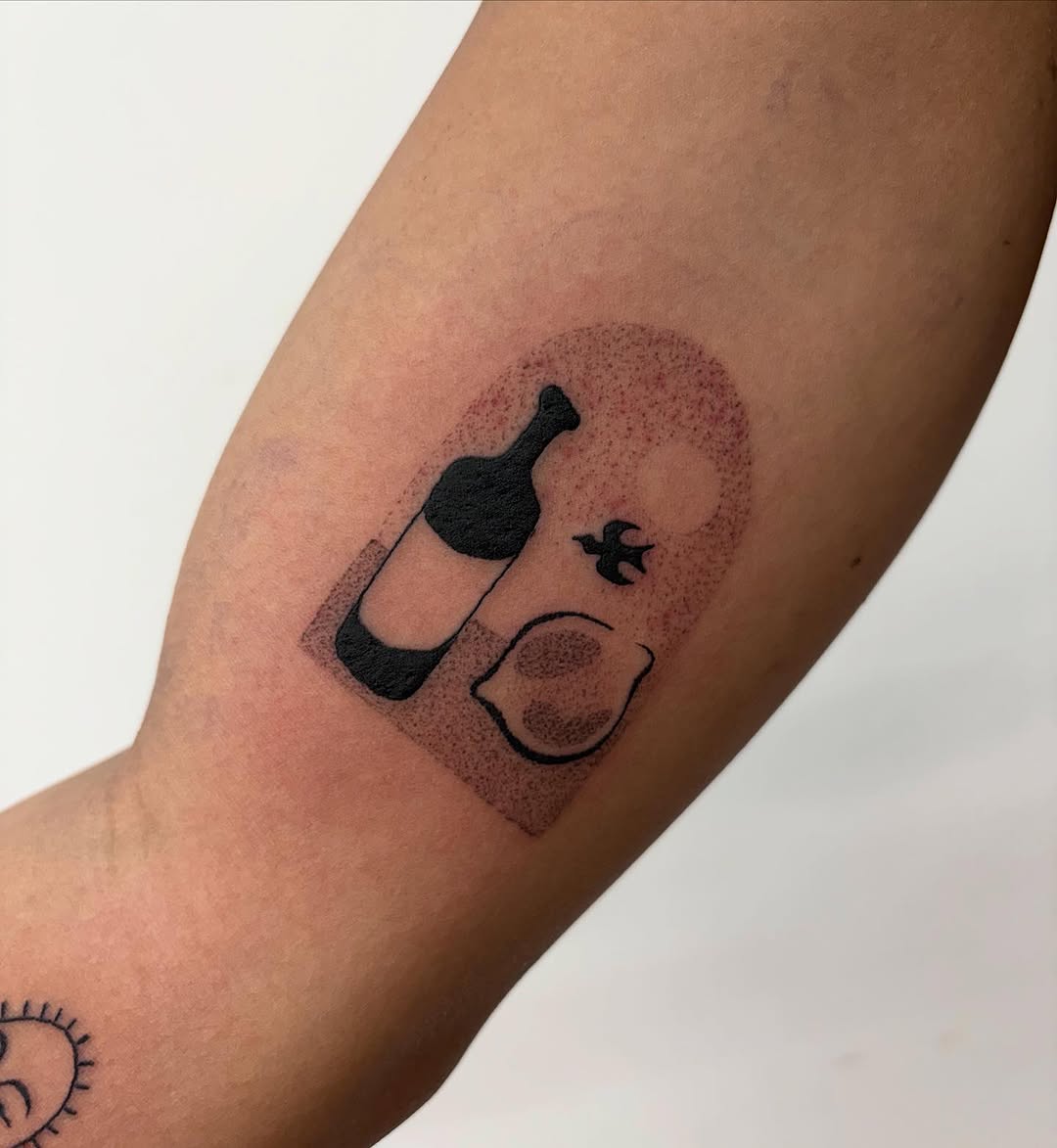 Tattoo by @slime.time.live — illustrative, blackwork