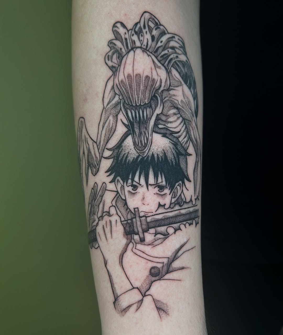 Tattoo by @ghoulysh β anime, blackwork