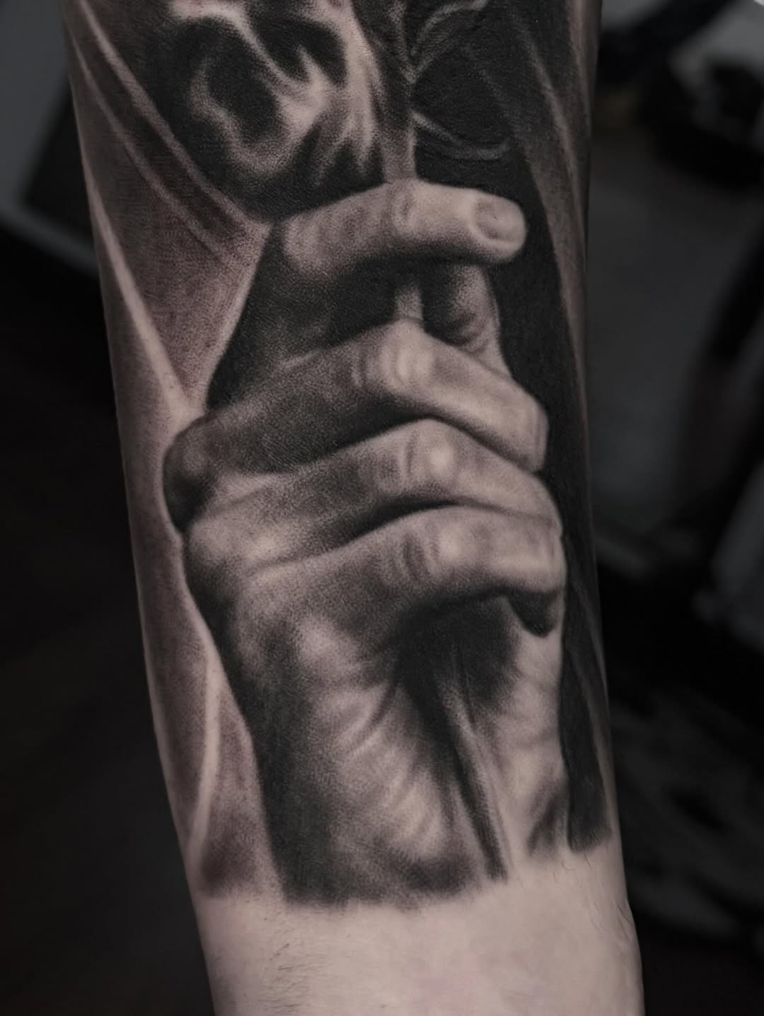 Tattoo by @jeremiahtattoos — realism, black_and_grey