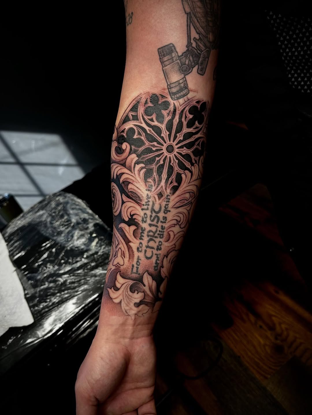 Tattoo by @madio_ink — blackwork, ornamental