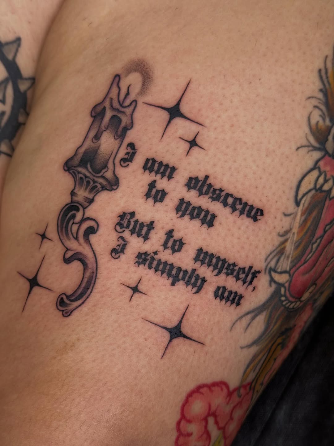 Tattoo by @batxbone — lettering_script