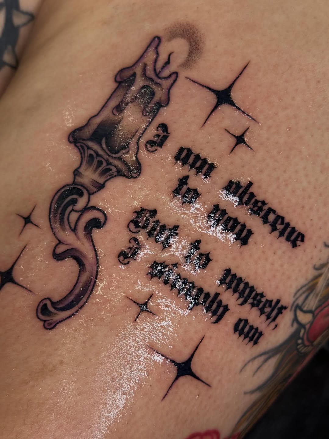 Tattoo by @batxbone — lettering_script