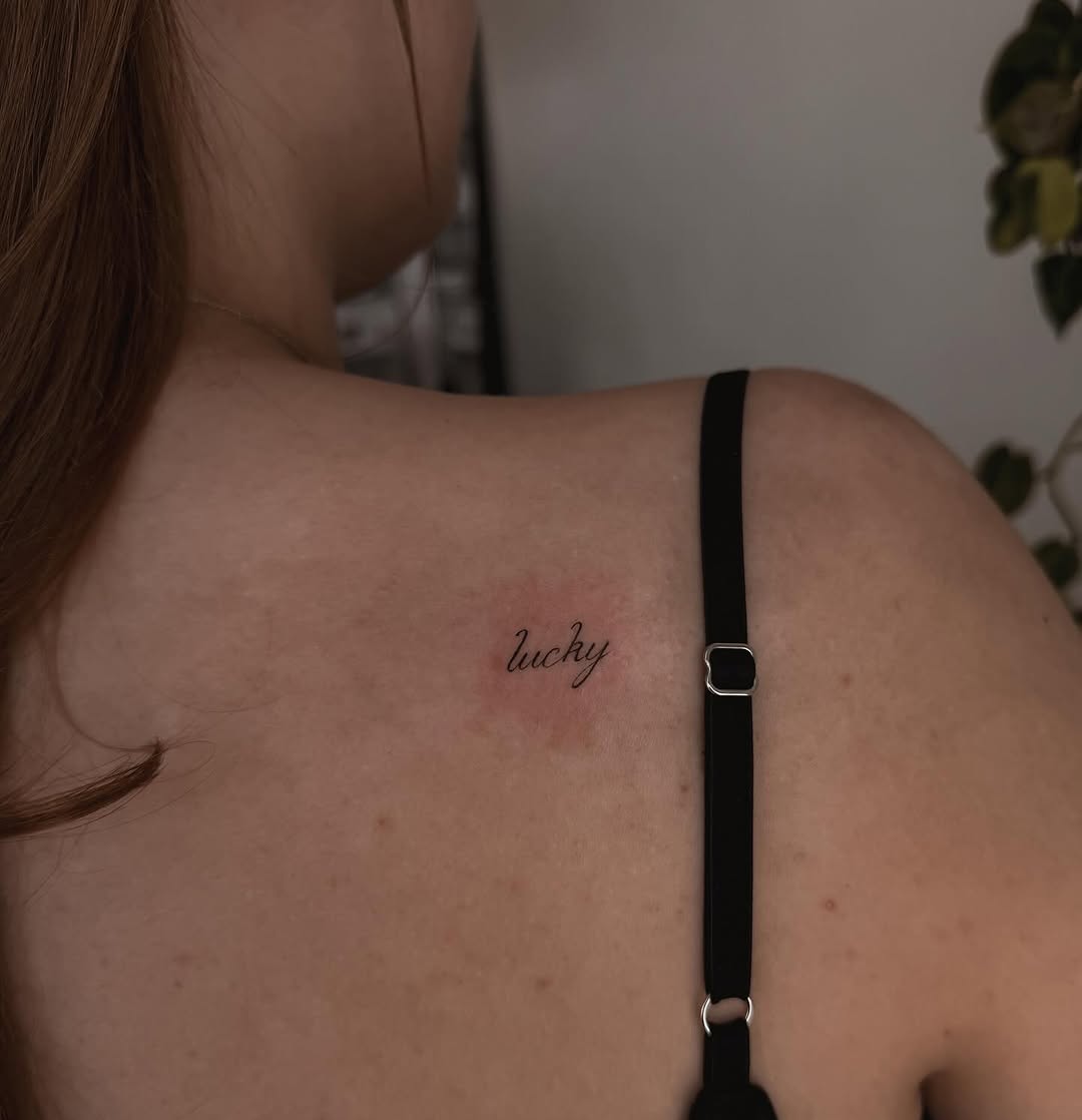 Tattoo by @red_rosalie_ โ fine_line, lettering_script