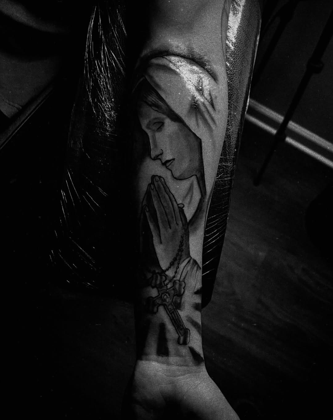 Tattoo by @tattsbyleek โ realism, black_and_grey