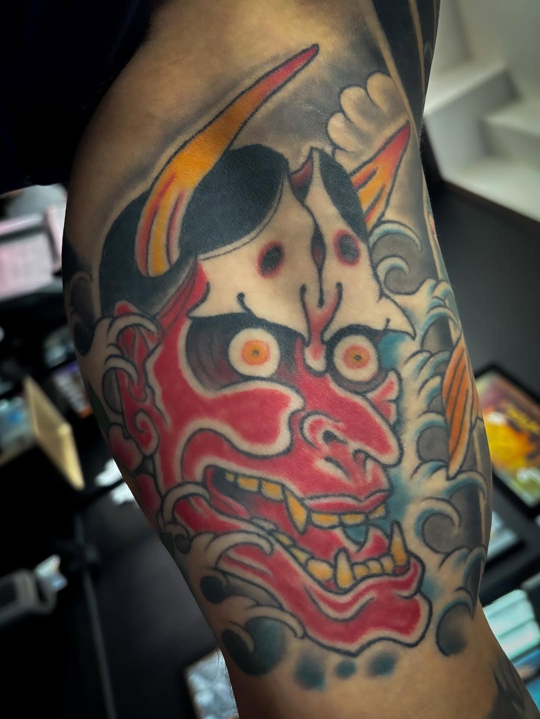 Tattoo by @tatzbyadam — japanese_irezumi, black_and_grey