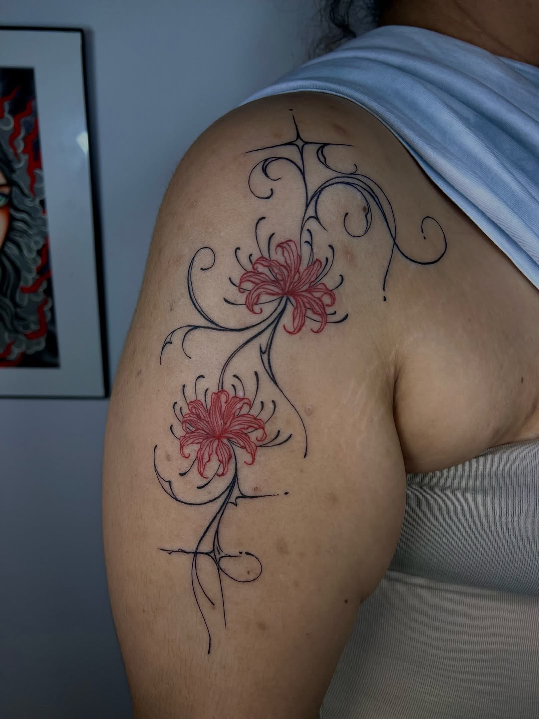 Tattoo by @inkby.isa — fine_line, japanese_irezumi