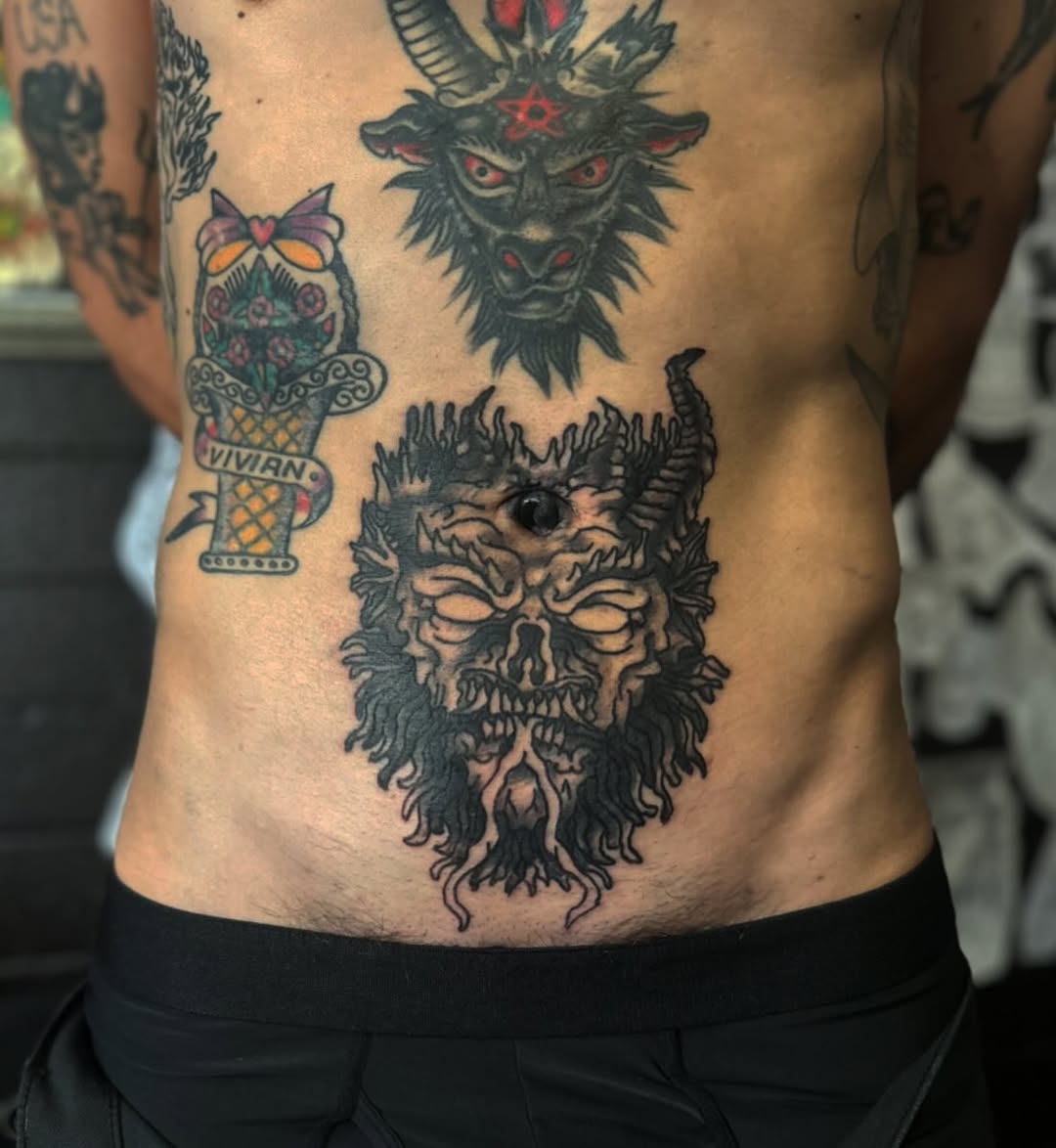 Tattoo by @wizardspire — black_and_grey, dark_realism