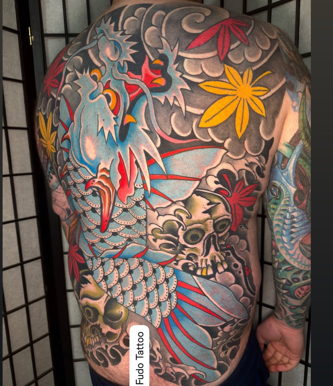 Tattoo by @dminus12 — japanese_irezumi, black_and_grey