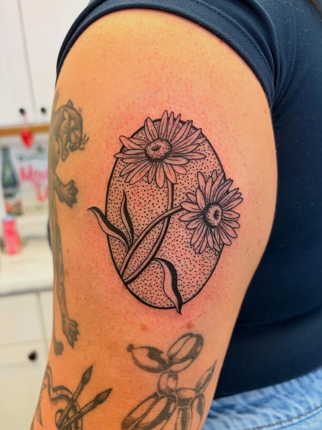 Tattoo by @hayley.tattoos — illustrative, dotwork