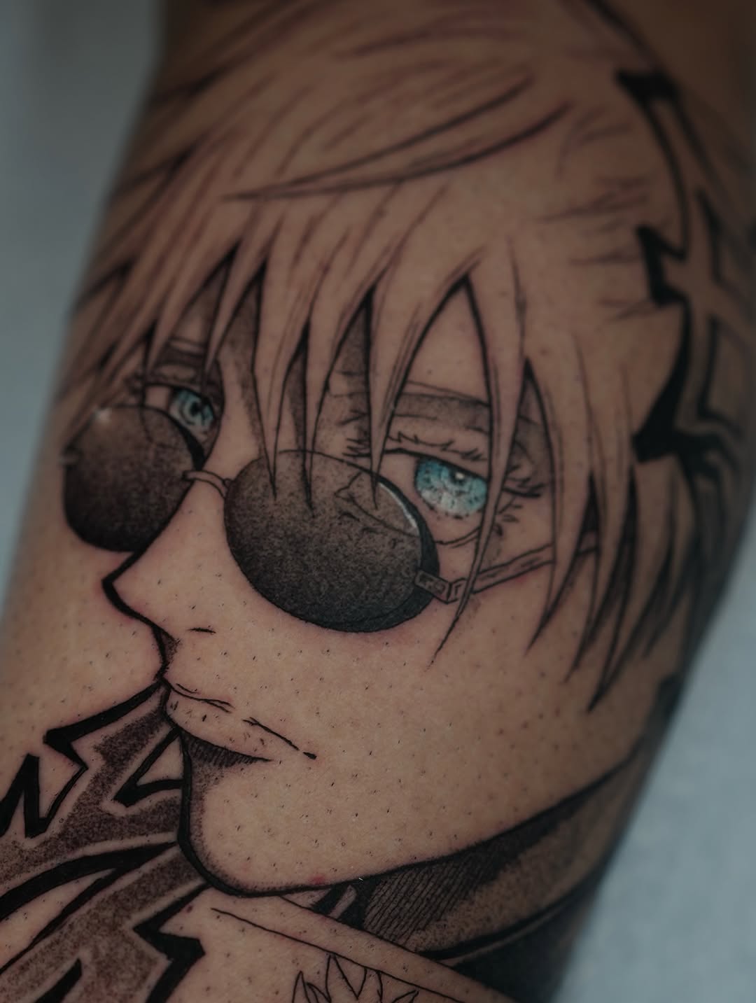 Tattoo by @cante_ink_ — anime, black_and_grey
