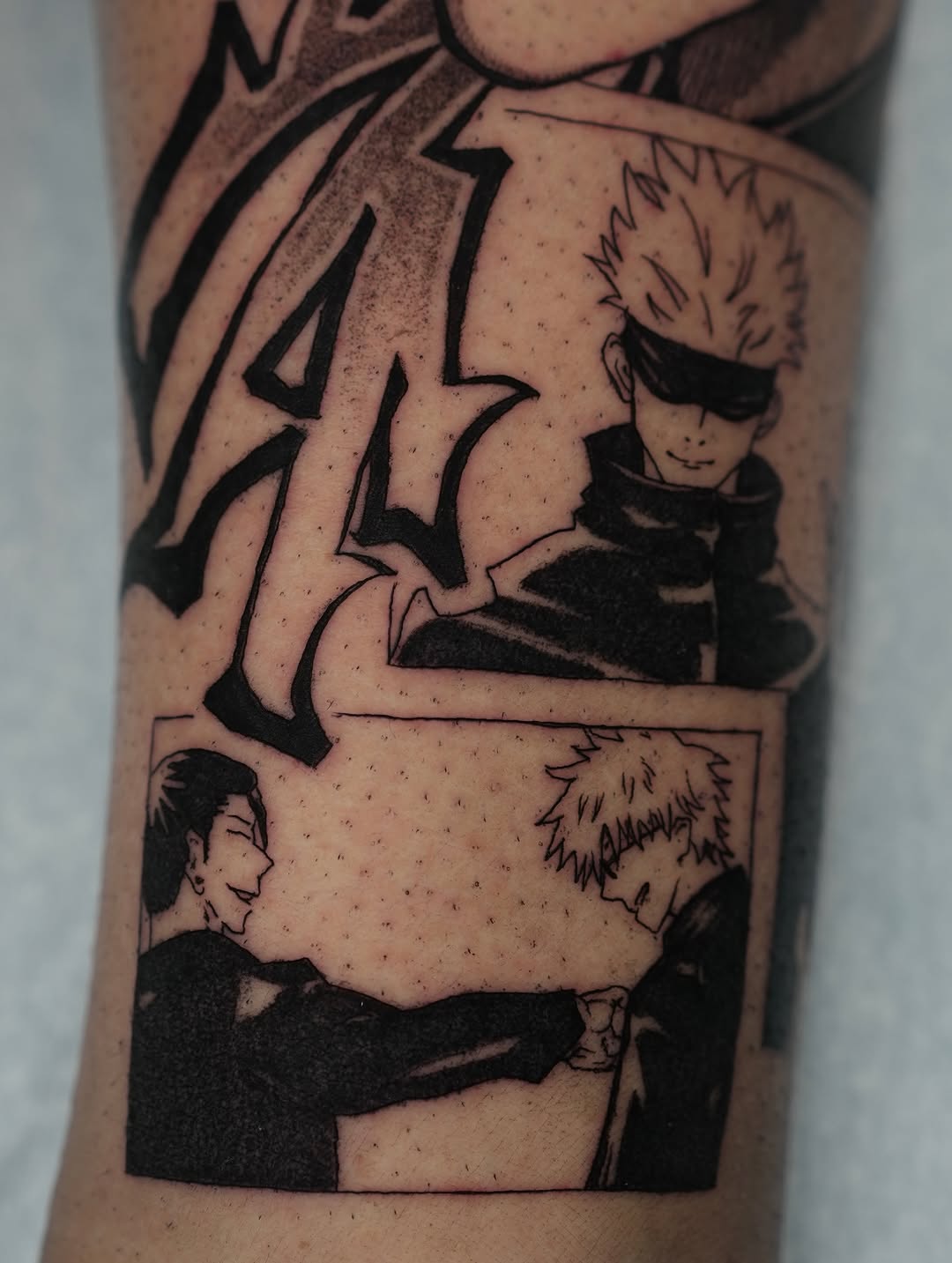 Tattoo by @cante_ink_ — anime, black_and_grey