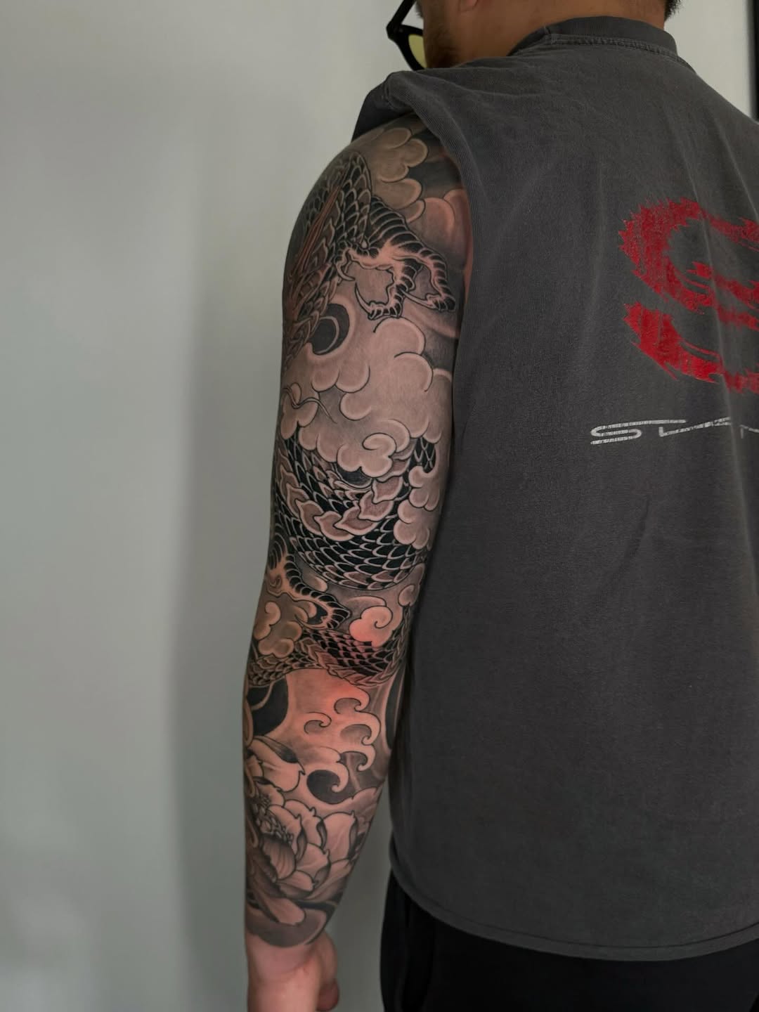 Tattoo by @horihan666 — japanese_irezumi, black_and_grey