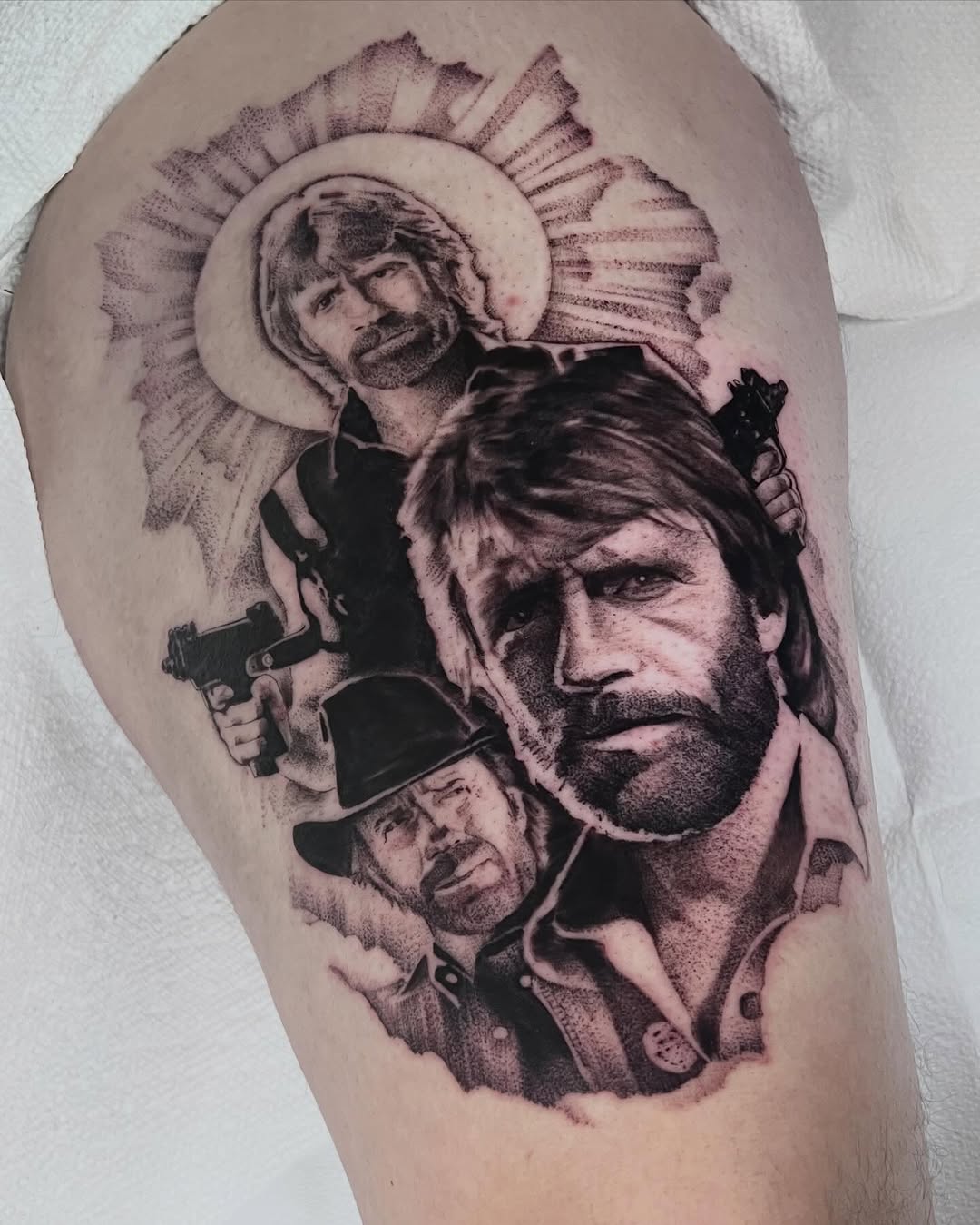 Tattoo by @annawolfftattoos — realism, black_and_grey