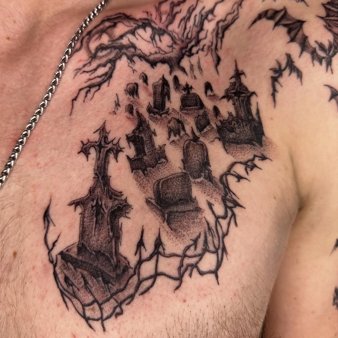 Tattoo by @madonna_the_slut — black_and_grey, dark_realism
