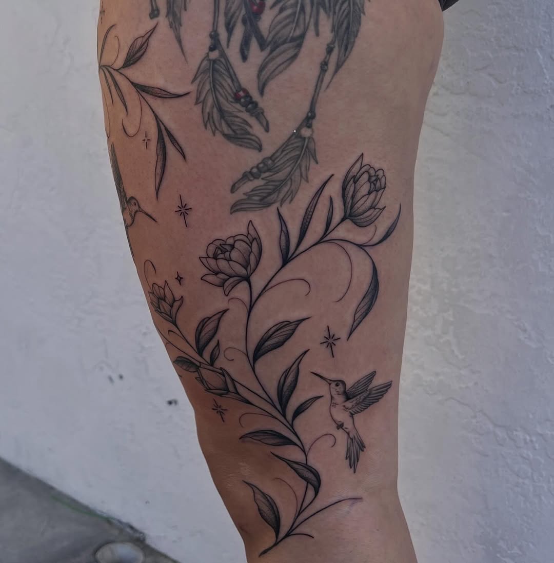 Tattoo by @molliecooltattoos — fine_line, black_and_grey