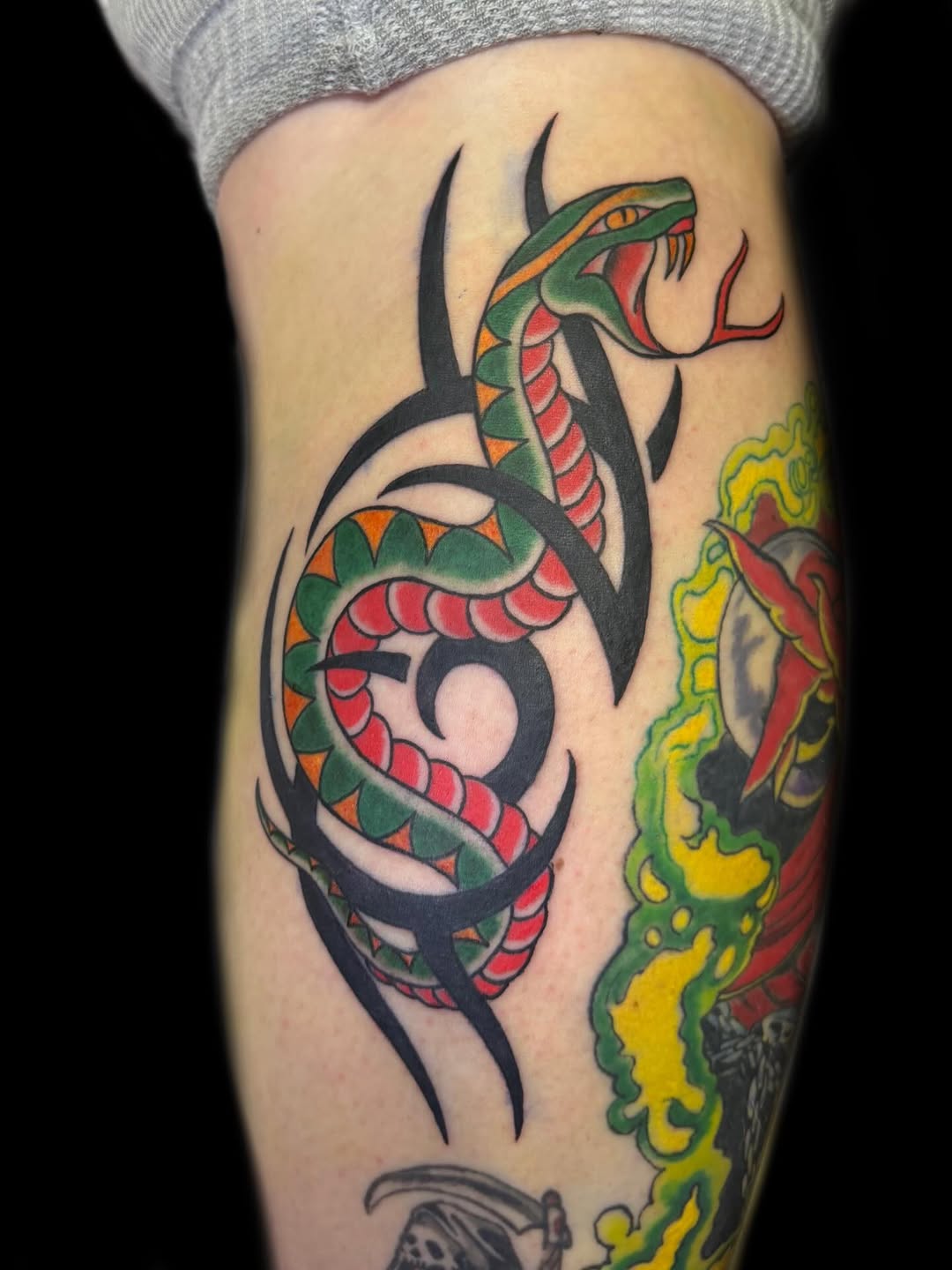 Tattoo by @meghanschader — american_traditional, tribal