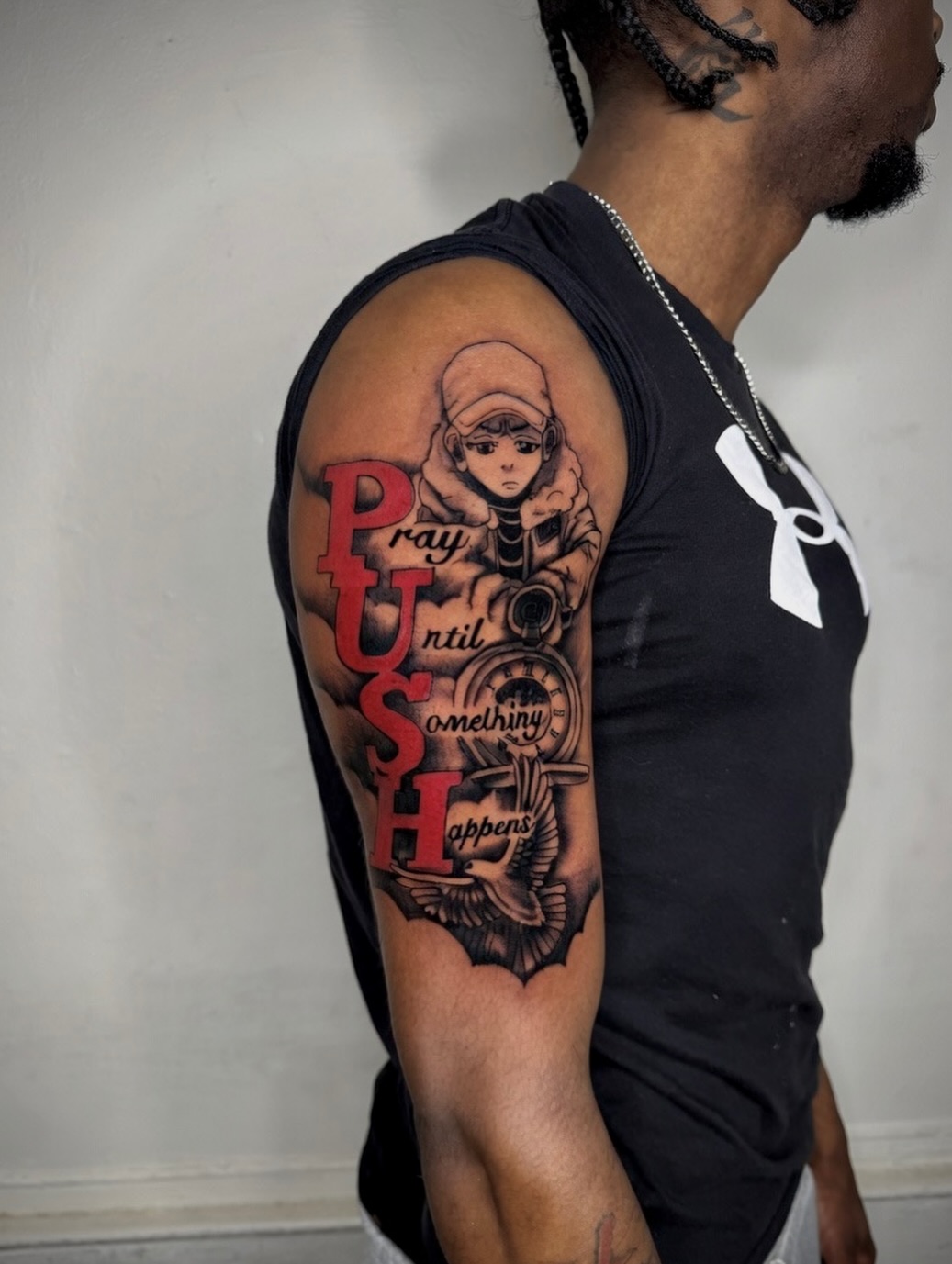 Tattoo by @inkbyjayye β lettering_script, black_and_grey