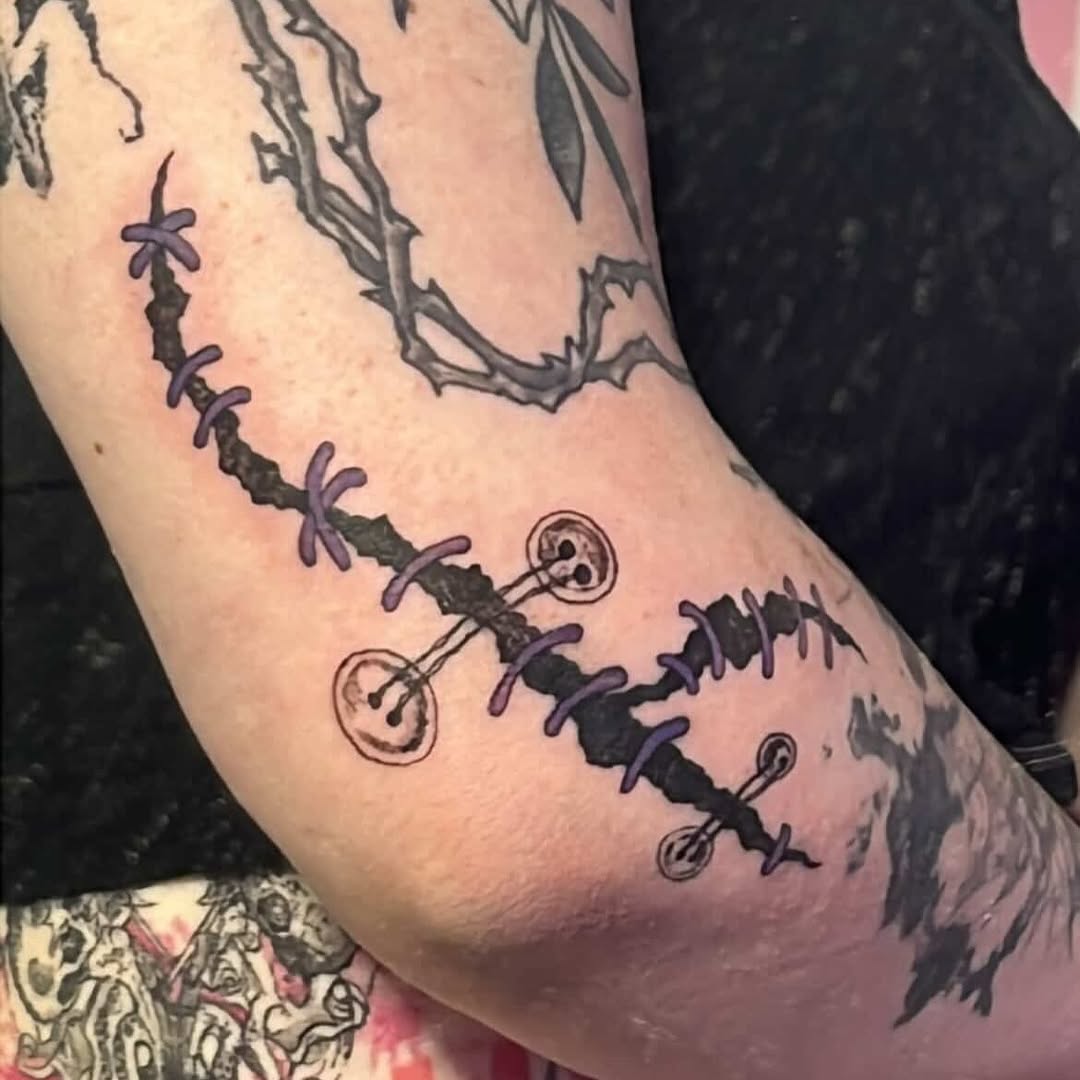 Tattoo by @initiationoftorture — illustrative, blackwork