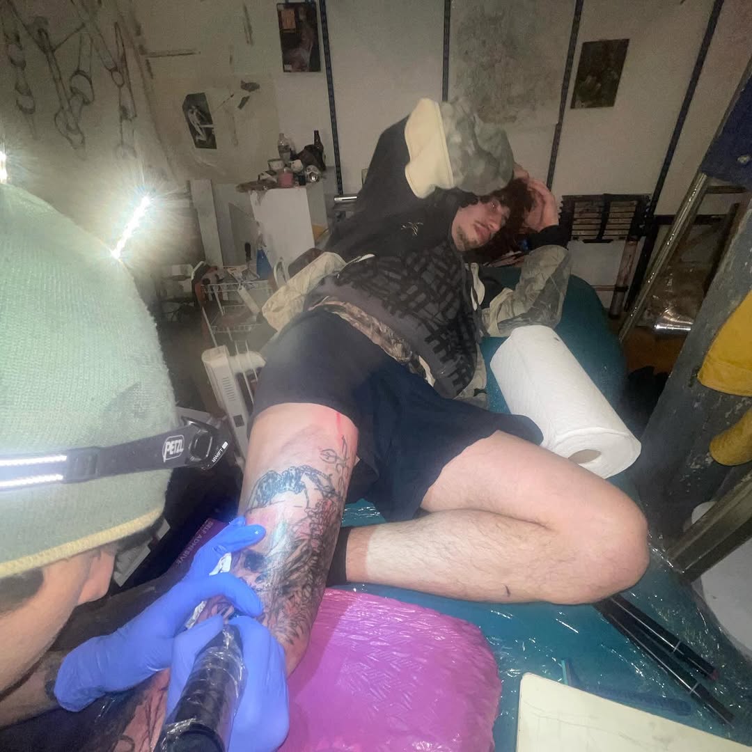 Tattoo by @initiationoftorture — illustrative, black_and_grey