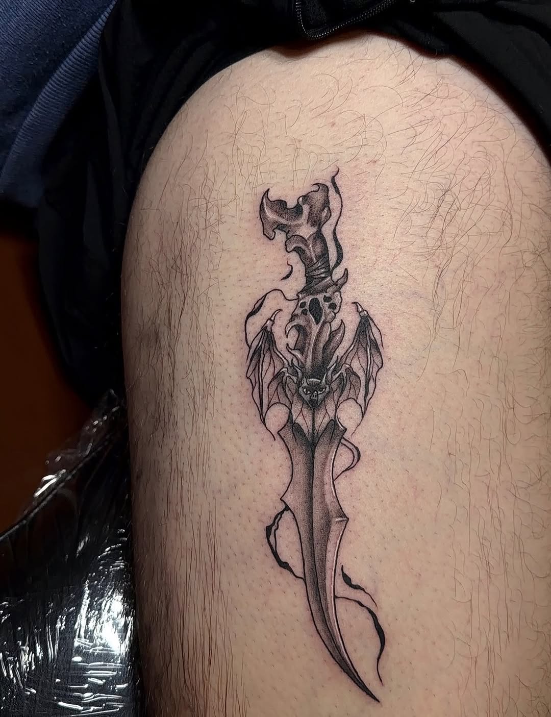 Tattoo by @immortal_tattoos96 β dark_realism, black_and_grey
