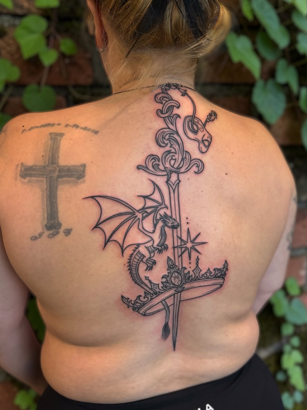 Tattoo by @daphnelovetattoo — blackwork, ornamental