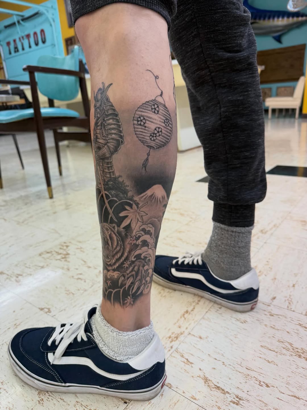 Tattoo by @levisawdontattoo — japanese_irezumi, black_and_grey
