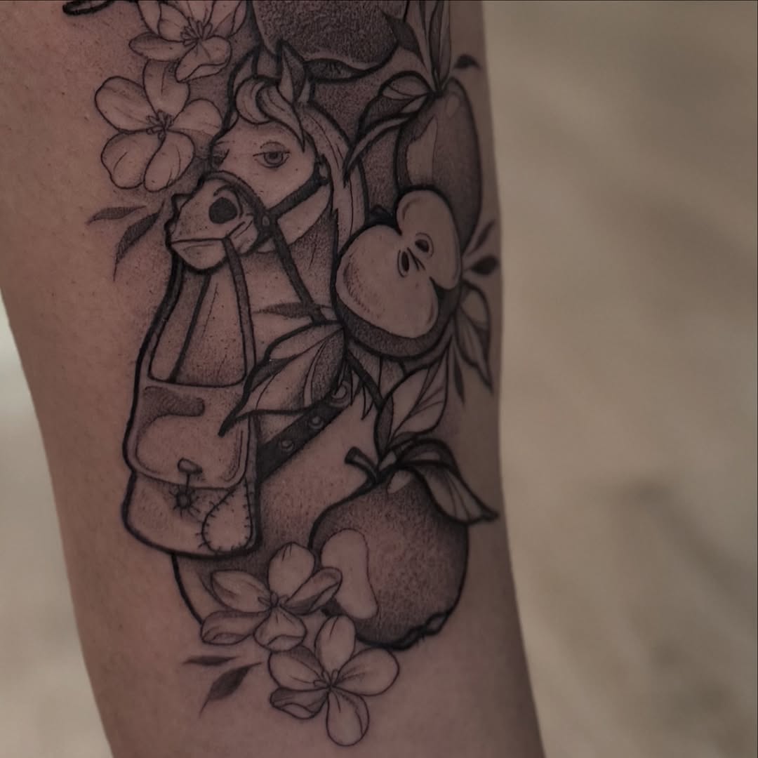 Tattoo by @denisegarner.art — illustrative, black_and_grey