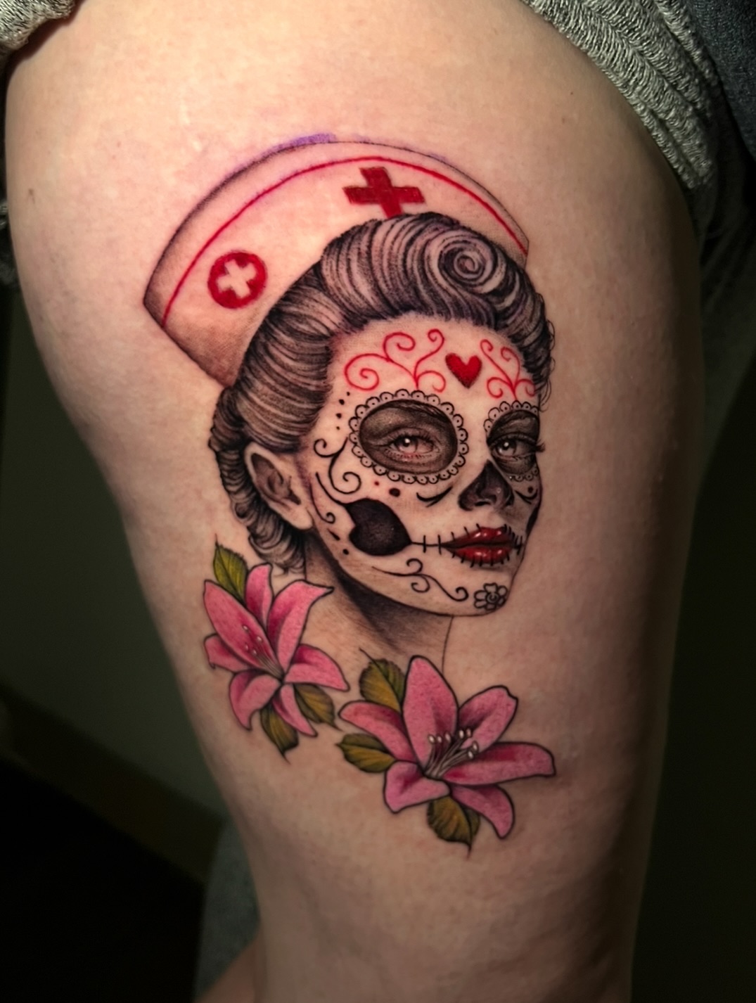Tattoo by @tatsbysass — realism, black_and_grey